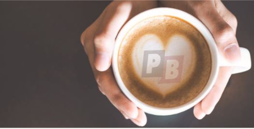 Coffee heart with Point Bank Logo